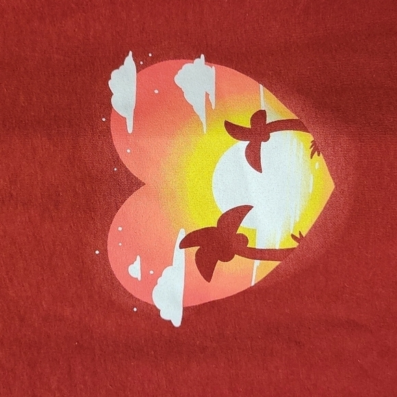 Tee Turtle red tropical sunset graphic t-shirt top XL - Picture 2 of 8